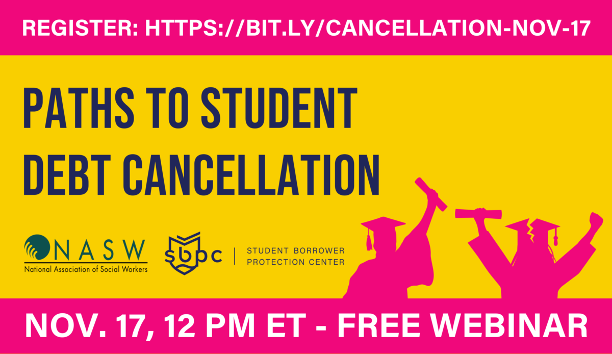 Register: https://bit.ly/cancellation-Nov-17 

Paths to Student Debt Cancellation

November 17 
12 PM ET

Free Webinar