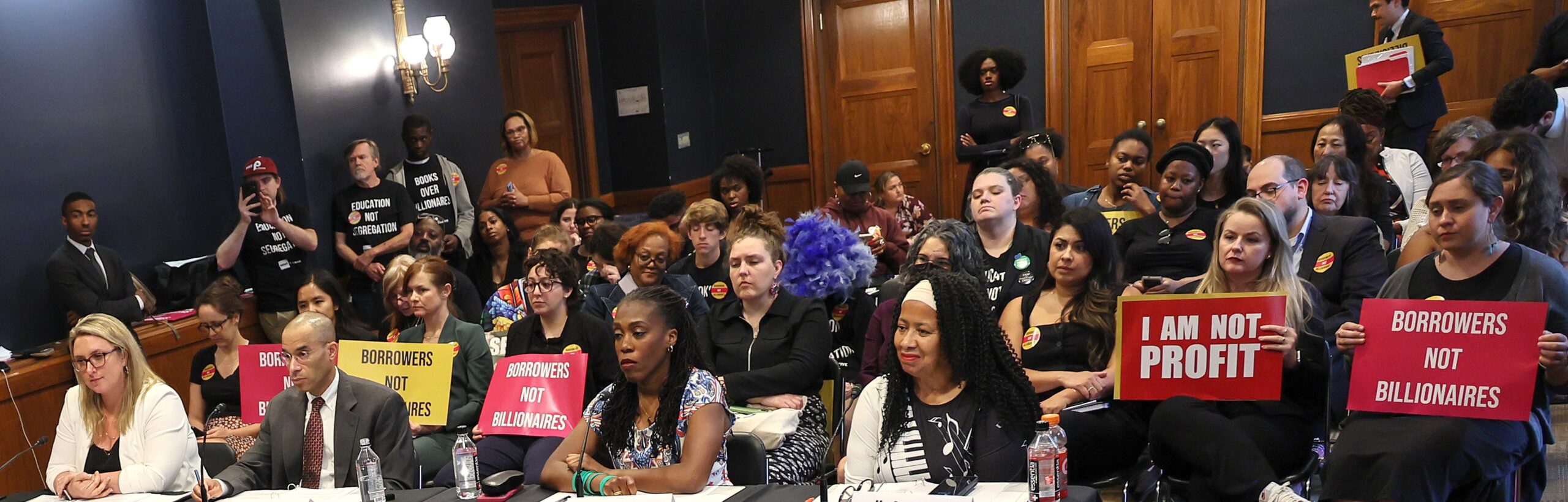 WASHINGTON, DC - MAY 14: U.S. Sen. Elizabeth Warren (D-MA) conducts a special forum on the rising cost of education at the Dirksen Senate Office Building on May 14, 2025 in Washington, DC. (Photo by Jemal Countess/Getty Images for Student Borrower Protection Center)